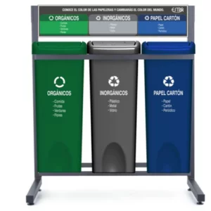 Estación De Reciclaje 53 Lts Tres Divisiones
