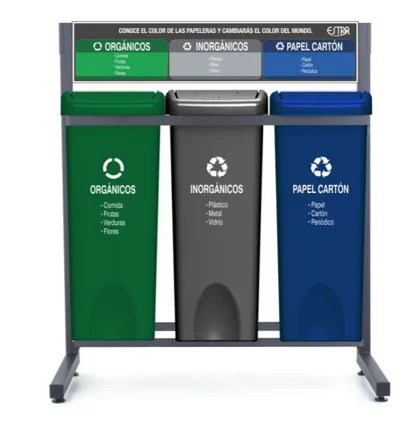 Estación De Reciclaje 53 Lts Tres Divisiones